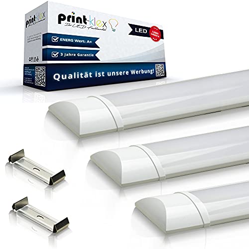 4x LED Leuchtstoffröhre Ultraslim 150cm 50W 4000K - Neutralweiß Ultra Dünne Lichtleiste Lampe Röhre Tube Weiß Bürolampe Deckenleuchte