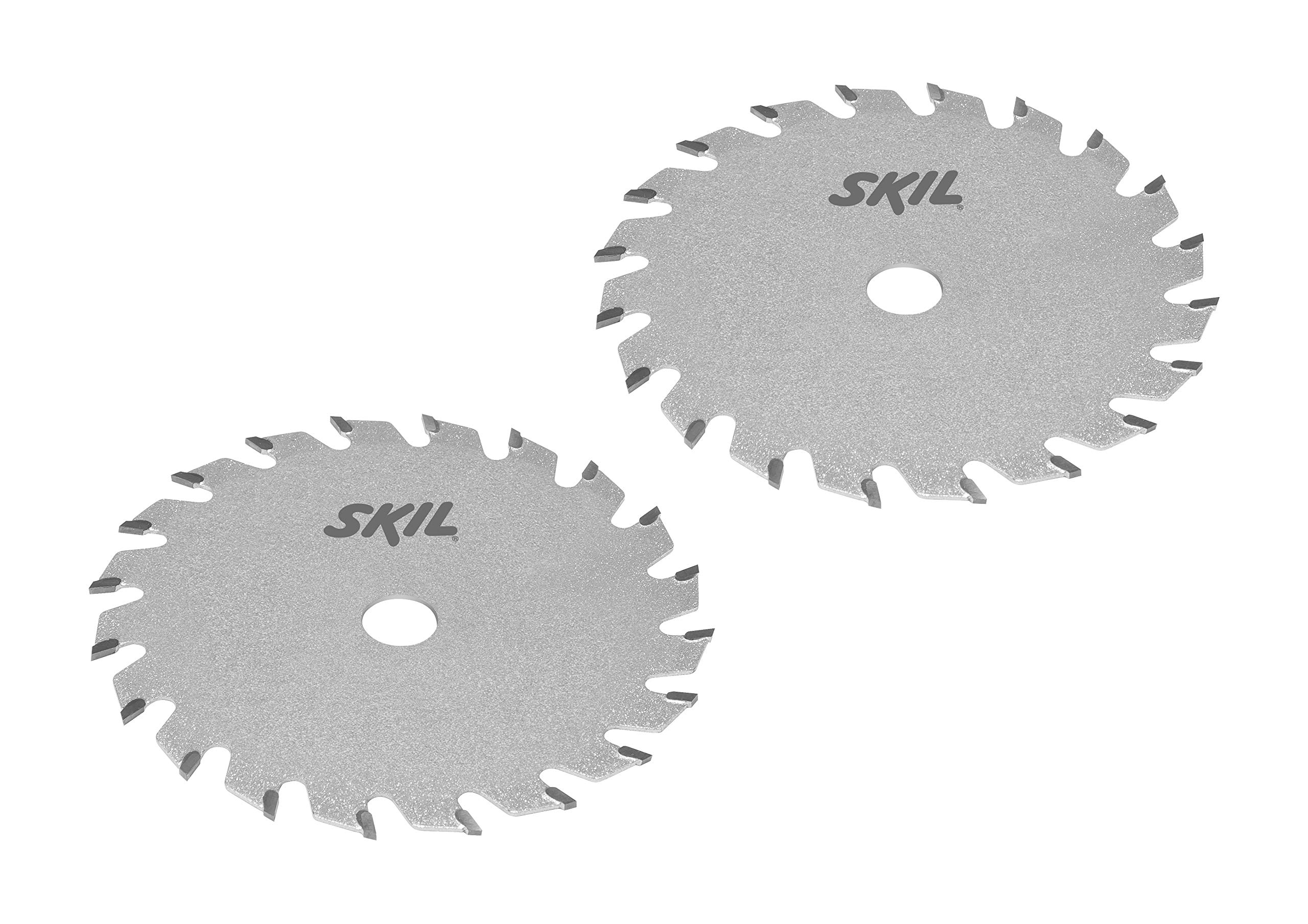 Skil Sägeblatt-Set 2-teilig (hartmetallbestückt, ø 85 mm, Werkzeugaufnahme ø 10 mm, für Handkreissägen) 2610Z07905, grau