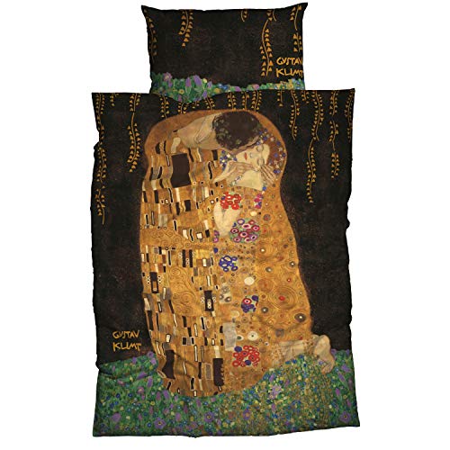 Goebel Original Bettwäsche mit wunderschönem Motiv aus der klassischen Malerei, Vollendete Kunst für Ihr Schlafzimmer, Verschiedene Modelle zur Auswahl (Gustav Klimt: Lebensbaum)