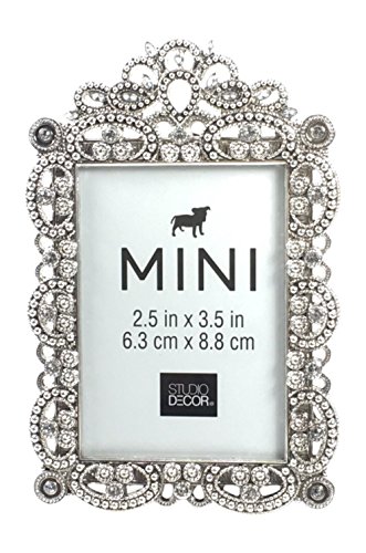 Mini-Bilderrahmen, Metall, 6,3 x 8,9 cm, silberfarben