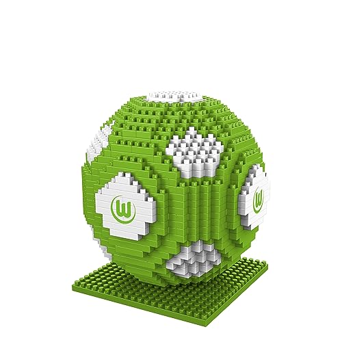 FOCO Offizielles Lizenzprodukt VFL Wolfsburg BRXLZ-Steine 3D-Fußball BAU-Set