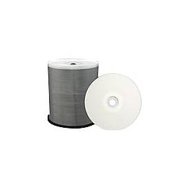 Professional Line CD-R 700Mb|80Min 52-fache Schreibgeschwindigkeit, vollflächig bedruckbar (Tintenstrahldrucker), Waterguard Weiß, hochglänzend und wasserfest, voll Metallisiert, Silberne Schreibseite