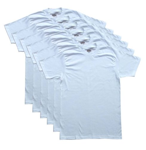 Kirkland X6 Herren T-Shirt, Rundhalsausschnitt, 100 % schwere Baumwolle, Weiß Gr. M, weiß