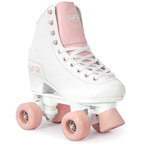 SFR Skates Figure Quad Skates Rollschuhe, Erwachsene, Unisex, Mehrfarbig (White/Pink), 40,5