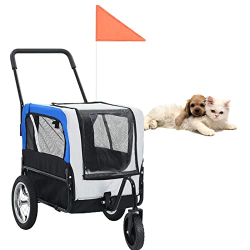 Kleiner und mittelgroßer 3-Rad-Haustier-Kinderwagen für Katzen und Hunde aus 600D-Oxford-Gewebe ist abnehmbar und für Haustiere mit einem Gewicht von bis zu 44 Pfund geeignet,1