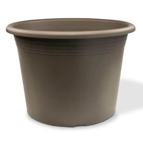 MePla Pflanzkübel Cylindro/Untersetzer, Farbe:Taupe, Größe:Kübel Ø80 cm