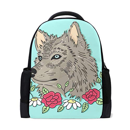 fajro Wolf Art Reisen Rucksack Handtasche Schule Pack Mehrfarbig 10 Einheitsgröße