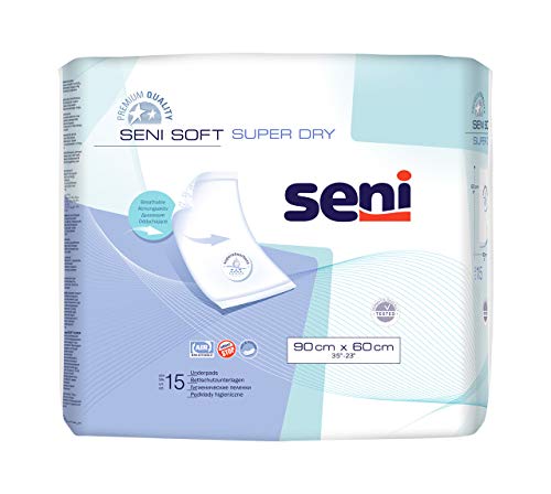 SENI SOFT SUPER DRY 60X90 CM 15PSC Krankenunterlagen/Bettschutzunterlagen (bed underpads)