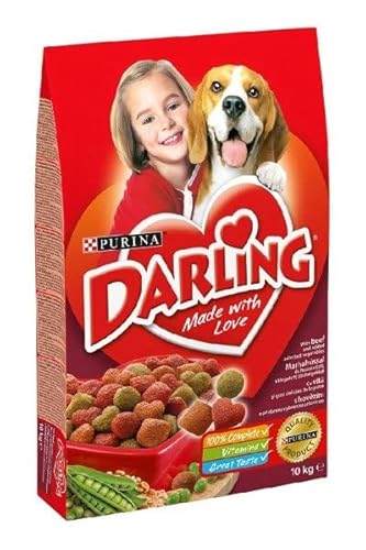 Purina Darling Trockenfutter für ausgewachsene Hunde, mit Rindfleisch, 10 kg