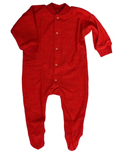Cosilana, Schlafanzug/Strampler mit Fuß, 100% Wolle (kbT) (80, Rot)