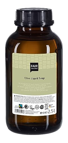 FAIR SQUARED Flüssigseife Olive 2,5 Liter - natürliche Handseife - praktischer Seifenspender 2500 ml