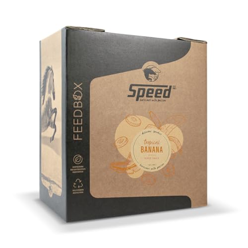 Speed Delicious speedies Banana FEEDBOX, 8 kg, Leckerli mit tropisch- fruchtigem Geschmack nach Banane, leckeres Ergänzungsfutter für Pferde