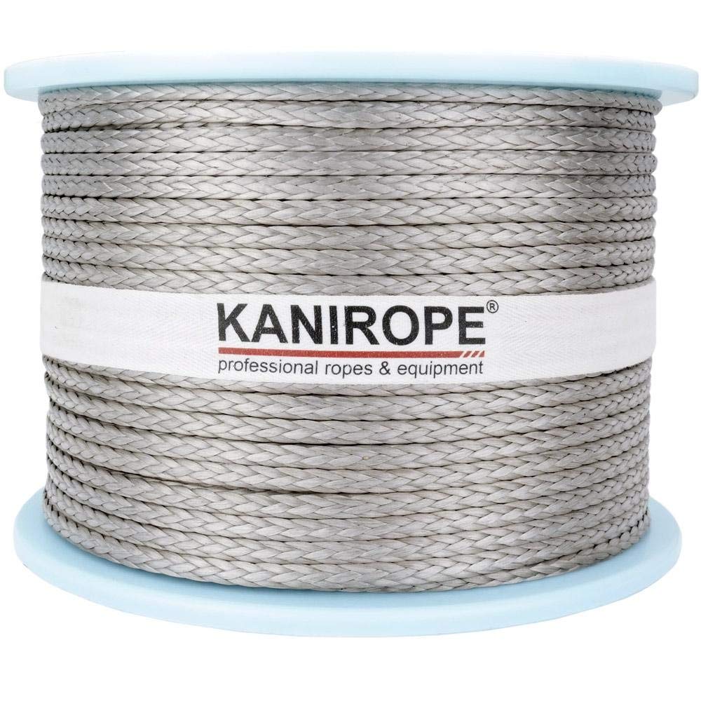 Kanirope® Dyneema Seil PRO 5mm 100m Silber 12-fach geflochten SK78 verstreckt beschichtet