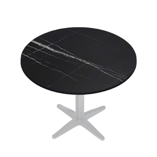 GGMMÖBEL COMPACT | Bistro HPL Tischplatte | Ø70cm | Schwarz-Marmor | Gastro HPL Tischplatte