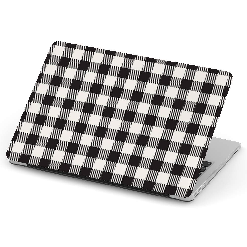 [ Kompatibel Ältere Version MacBook Air 13 Zoll (Modell- A1369 / A1466 (2010-2017 Freisetzung) ] Ultradünne Plastik Hartschale Hülle - Weißes schwarzes Holzfäller-Plaid