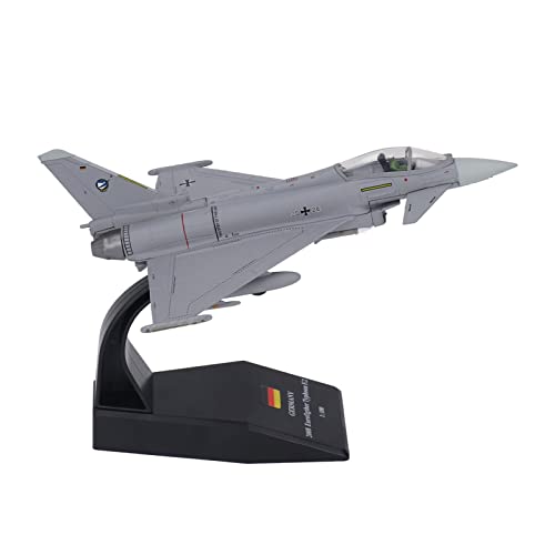 Oreb 1:100 EF2000 Kampfflugzeugmodell, Eurofighter Typhoon Diecast Flugzeugmodell Kampfflugzeugmodell mit Stabiler Basis, Militärflugzeuge Ausstellungsmodell für Kindersammlung Geschenk