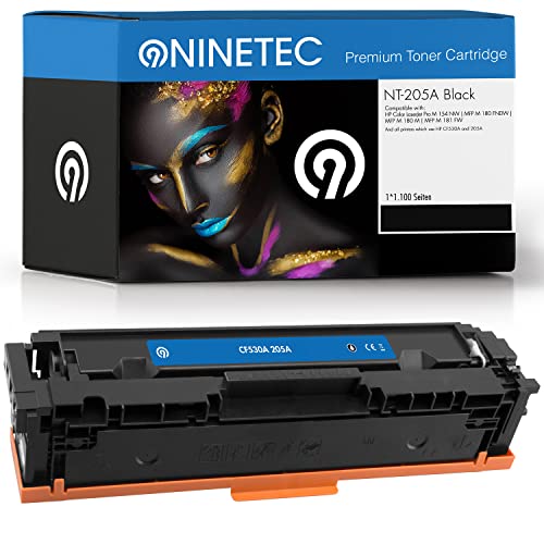 NINETEC NT-205A Black 1 Toner kompatibel mit HP CF530A CF-530A 205A Black 1.000 Seiten | Für Color Laserjet Pro m154nw MFP m180fndw m180n m181fw