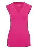 Venice Beach Sport-T-Shirt für Damen mit körperumspielender Schnittform und V-Ausschnitt ELEAM S, Virtual pink