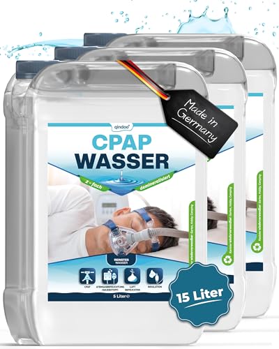 15L Qindoo CPAP Wasser für Sauerstoffgeräte CPAP-Geräte Atemgasbefeuchtung, Inhalationsgerät, Luftbefeuchter Wasser, Kosmetik-Bedampfer (15 Liter)