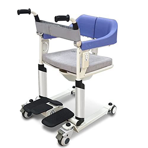 Patientenlift-Transfer-Mobilitätsstuhl, Patientenlift, tragbare Patienten-Transfer-Hebehilfe mit um 180° geteiltem Sitz, Patientenlift-Rollstuhl für zu Hause, Nachttisch mit Bettpfanne, Dusc
