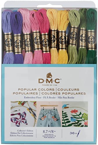 DMC 117F25-PC36 Sticktwist in beliebten Farben, sortierte Farben, 8 Meter, 36 Stück