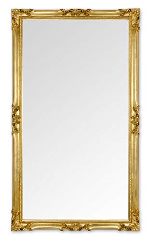 MO.WA Wandspiegel Spiegel klassisch Barock französischen Stil cm. 82x142 Blattgold Antik handgefertigt. Hoch- oder Querformat. Made in Italy.