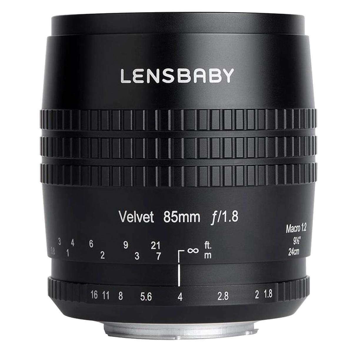 Lensbaby Velvet 85 Fuji X, Porträt und Makro Objektiv Brennweite 85 mm, Blende f/1,8 / 1:2 Makro Vergrößerung 24 cm Naheinstellgrenze, passend für Fuji Systemkameras, Schwarz