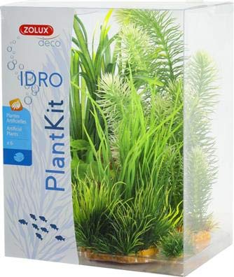 Zolux - Deko-Pflantkit Idro Nr. 3. Künstliche Pflanzen, 6 Stück, Höhe 28 cm, Aquarium-Dekoration – ZO-352152