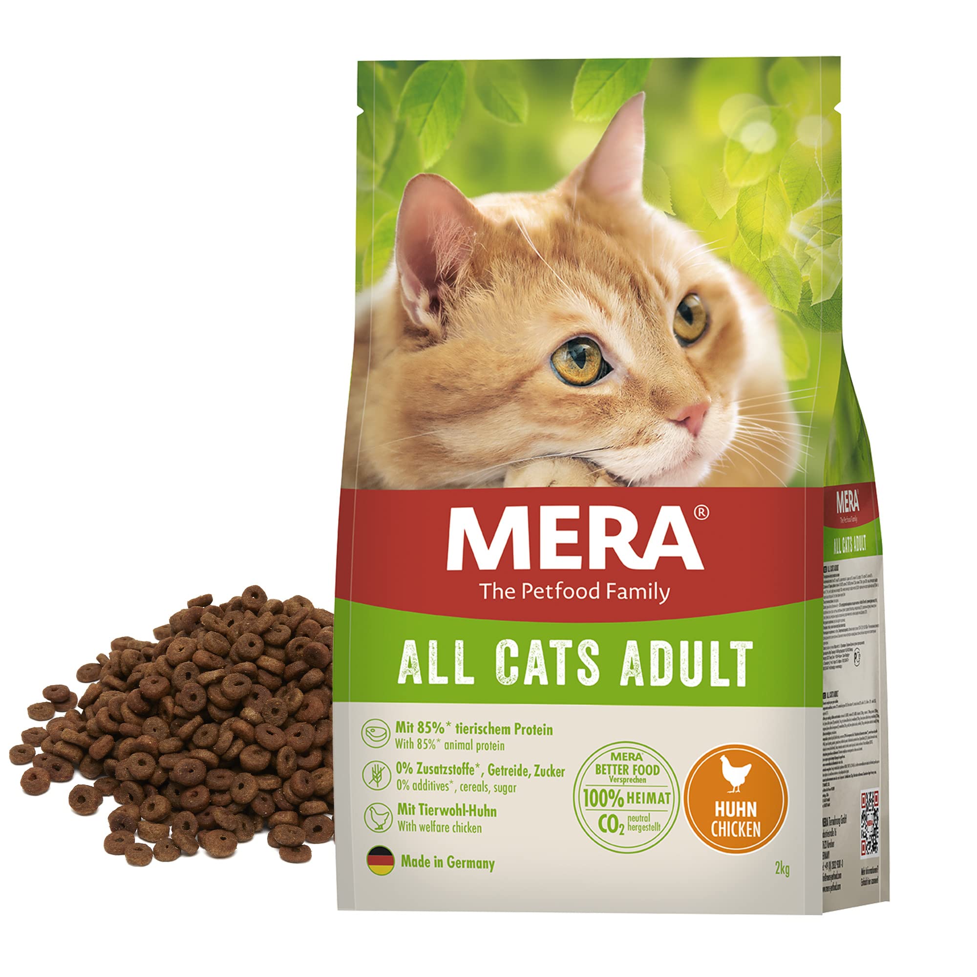 MERA Cats Huhn getreidefrei (10kg), Katzenfutter trocken für ausgewachsene Katzen, mit hohem Fleischanteil, nachhaltig und regional