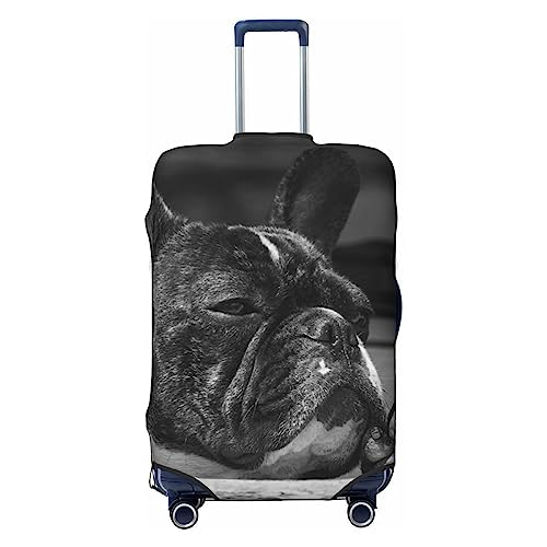 OPSREY Gepäckabdeckung mit französischer Bulldogge, elastisch, waschbar, für 53,3 - 81,3 cm, Schwarz , M