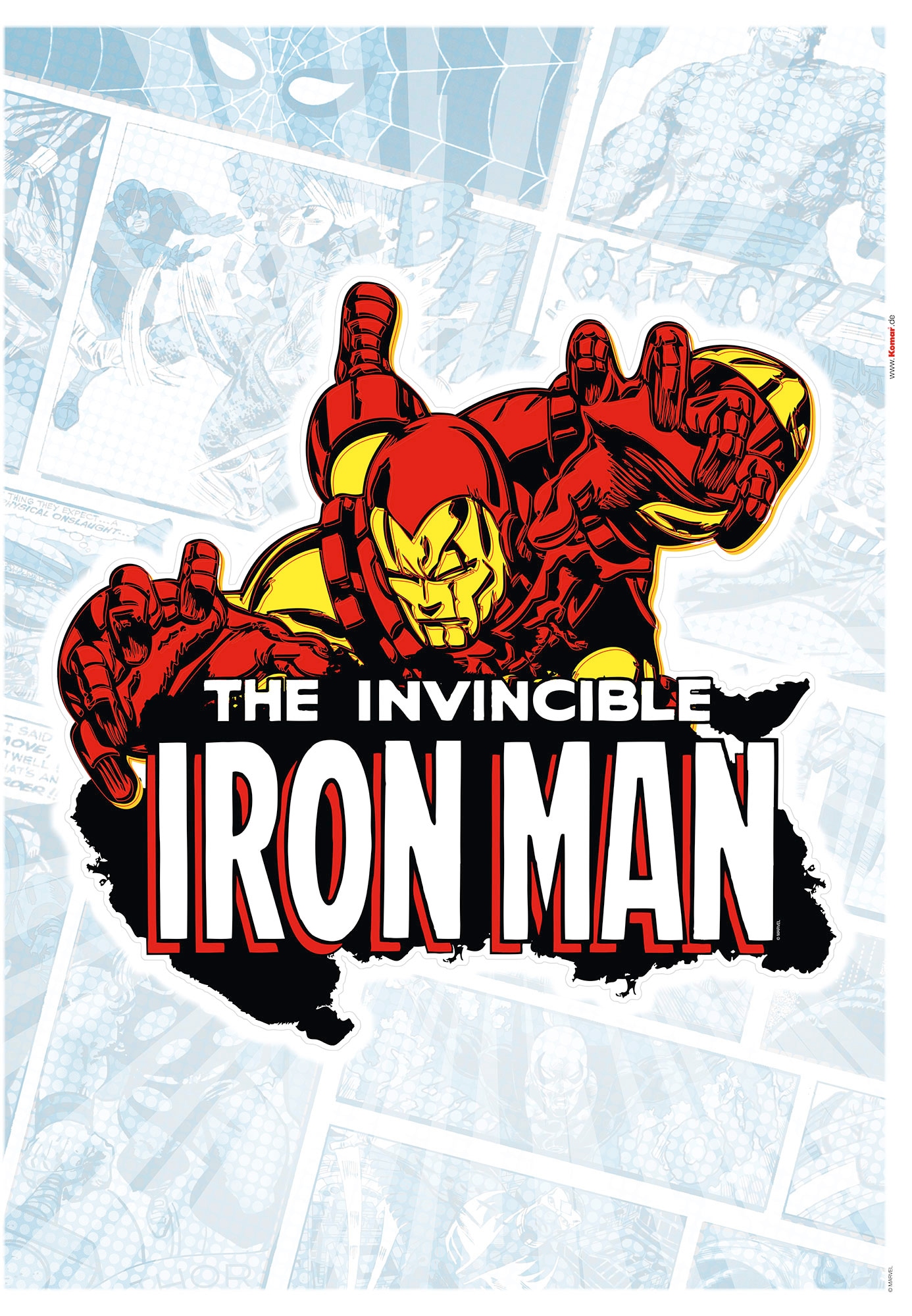Komar Marvel Wandtattoo Iron Man Comic Classic - 50 x 70 cm (Breite x Höhe) - 1 Teile - Deco-Sticker, Wandaufkleber, Wandsticker, Wanddeko, Kinderzimmer - 14073h