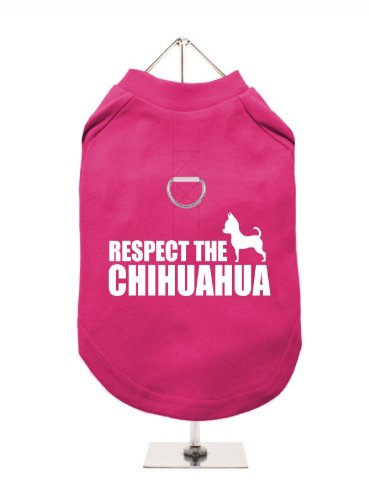 "Respect The Chihuahua" UrbanPup Hunde/Shirt (Fuchsia/Weiß)
