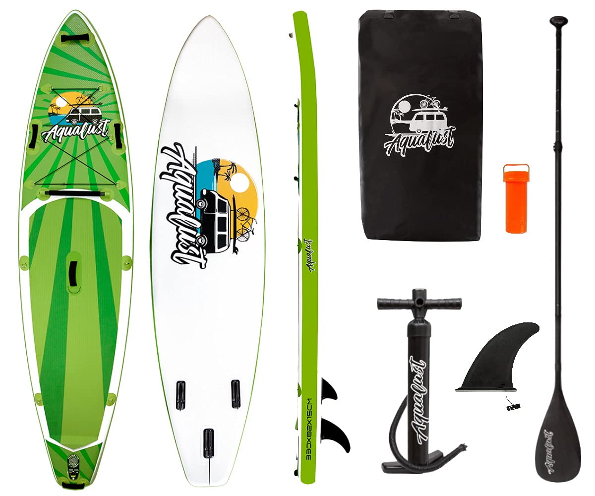 AQUALUST 10'8" Cruiser SUP Board Stand Up Paddle Surf-Board ISUP mit Paddel 330cm Green