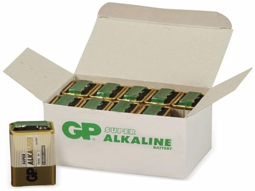GP SUPER GP1604A-5S1 9V Block Eckige Batterie Battery Set Alkaline 10 Stück, NEU