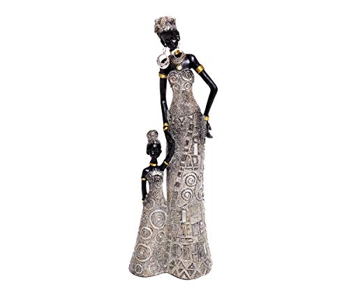 Brillibrum Design Afrikanerin Mutter Mit Kind Afrika Frau Deko Dekoration Dekofigur Style Afrikatische Skulptur Massai Zulu Himba Statue Groß Polyresin