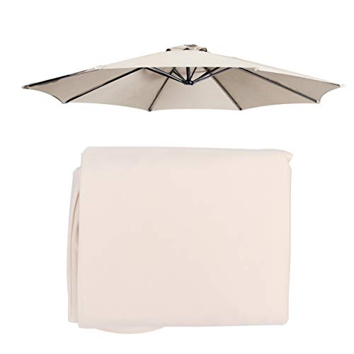 Cabilock Abdeckung für Sonnenschirm, UV-Schutz aus Polyester, 8 Noppen für den Außentisch, Ersatz-Sonnenschirm (beige)