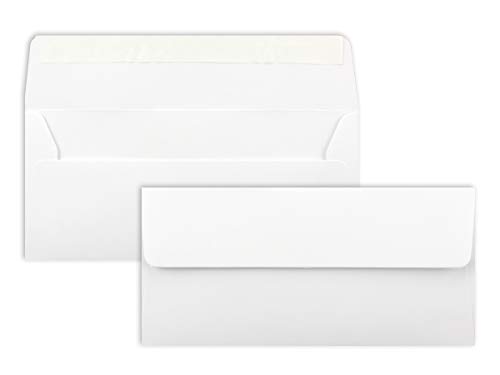 100 Brief-Umschläge DIN Lang - Hochweiß / Kristallweiß - 100 g/m² - 11 x 22 cm - sehr formstabil - Haftklebung - Qualitätsmarke: FarbenFroh by GUSTAV NEUSER