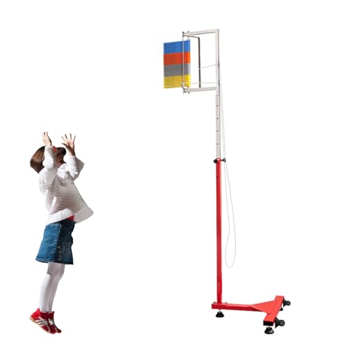 KYZTMHC Vertikaler Sprungtrainer mit Rädern Sprungtester-Messgerät Sport-Vertikalsprungstange Basketball-Sprung-Trainingsskala für Erwachsene oder Jugendliche (Color : Four Colors, Size : 4.5-9.8ft)