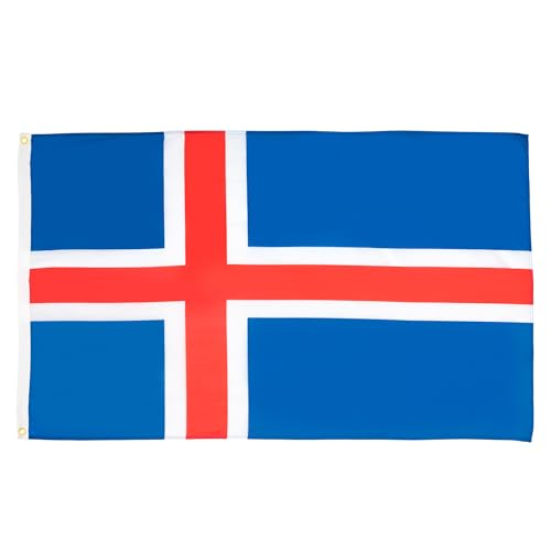 AZ FLAG Flagge Island 250x150cm - ISLÄNDISCHE Fahne 150 x 250 cm - flaggen Top Qualität