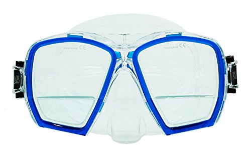 polaris Plus Tauchmaske mit integrierten Plus Gläsern (blau)
