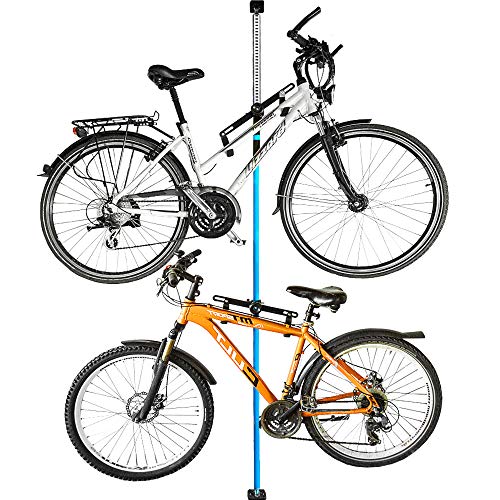ALLEGRA Fahrradhalterung Wand Fahrradaufhängung Fahrradwandhalterung Fahrrad Halterung (Blau, 1 Halterung inkl. Befestigungsstange 160cm - 290cm)