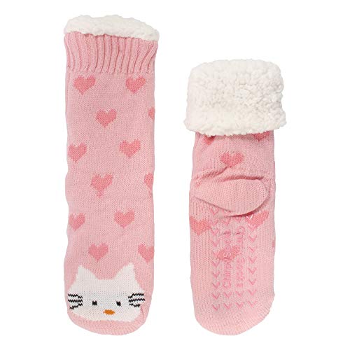 BambooMN Extra dicke, gemütliche flauschige Tier-Thermo-Socken, Plüsch, Fleece-gefüttert, gestrickte Crew-Socken, Thermisch – Hello Kitty, 36.5-43 EU