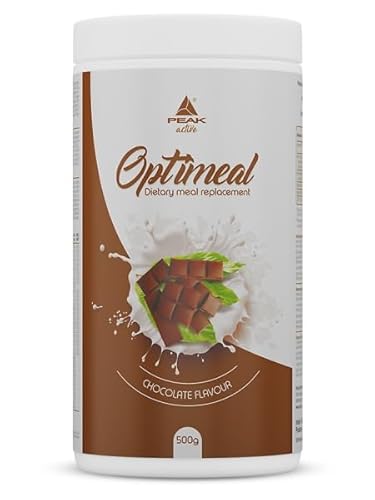 PEAK OptiMeal - 500g Geschmack Chocolate I Pulver I 10 Portionen I Mahlzeitersatz-Shake I über 30g Protein I 24 Vitamine und Mineralstoffe I mit Omega-3 Fettsäuren und Ballaststoffen