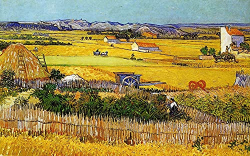 SUPERPOWER® 1000 Stück Goldenes Weizenfeld Landschaft Ölgemälde von Vincent Van Gogh Erwachsene Spiele DIY Puzzles für Hause Fotorahmen Wanddekoration, Fertige Größe 27,56x19,69 Zoll