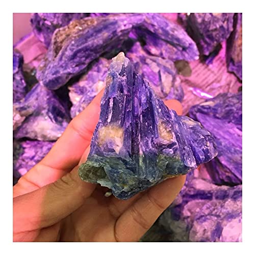 EACTEL Heilkristall, natürlicher, rauer Kyanit-Kristall-Edelstein, Reiki-, Blauer, roher Kristallstein for die Heimdekoration ZANLIIYIN