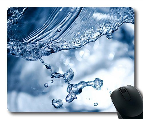 (Precision Lock Edge Mouse Pad) Splashing Splash Aqua Water Rain Pouring Photo Gaming Mouse Pad Mouse Mat for Mac or Computer
