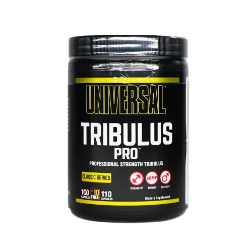 Universal Nutrition TRIBULUS PRO natürlicher pflanzlicher Hormon Booster unterstützt die normale Hormonproduktion mit Saponine, Flavonoide und Sterolen, fördert Karftzuwachs & Muskelaufbau, 110 Tabletten
