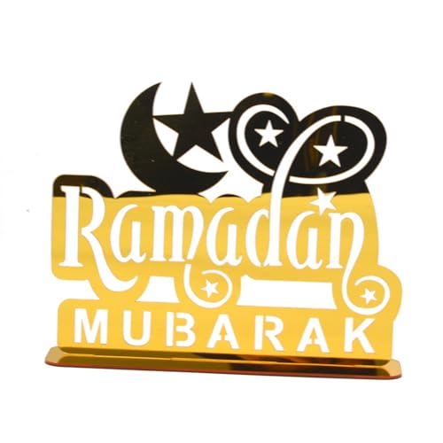Ramadan Dekoration Acryl, Eid Mubarak Dekoration,Ramadan Mubarak Dekoration, Ramadan Dekoration Mond Sterne, Eid Mubarak Tischdekoration Für Eid Home Schlafzimmers Hochzeit Tisch Dekorationen (Color