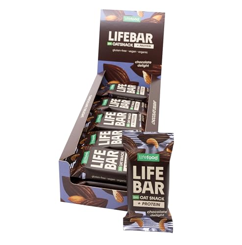 Lifefood Lifebar Haferriegel, Hafer Riegel, Haferflocken Riegel, Hafer Snack BIO Vegan Lactosefrei Glutenfrei - 15er Pack (15 x 40 g) (Chocolate Delight)