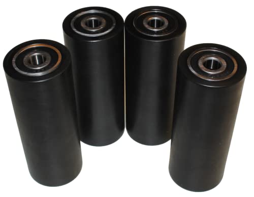 4 Stück schwarz Nylon Polyamid Rollen 40 mm Durchmesser 100 mm Breite 10 mm Lager präzise in der EU gefertigt (40-100-10-schwarz)